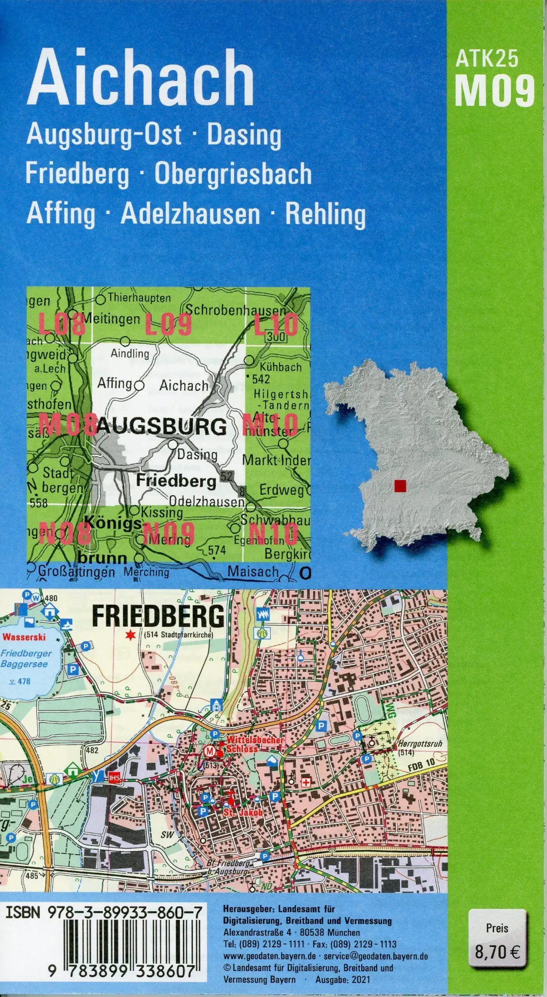 Bild: 9783899338607 | Aichach 1 : 25 000 | Digitalisierung | (Land-)Karte | Deutsch | 2021