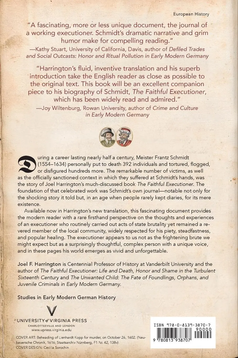 Rückseite: 9780813938707 | Executioner's Journal | Frantz Schmidt | Taschenbuch | Englisch | 2016