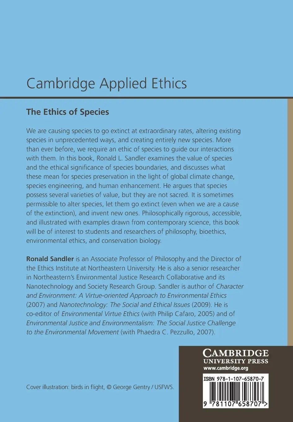 Rückseite: 9781107658707 | The Ethics of Species | Ronald L. Sandler | Taschenbuch | Englisch