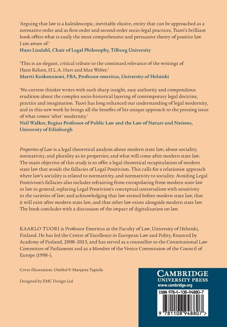 Rückseite: 9781108948807 | Properties of Law | Kaarlo Tuori | Taschenbuch | Englisch | 2023