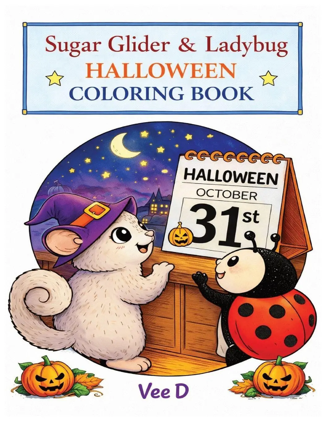 Cover: 9798295808807 | Sugar Glider &amp; Ladybug | Halloween Coloring Book | Vee D | Taschenbuch