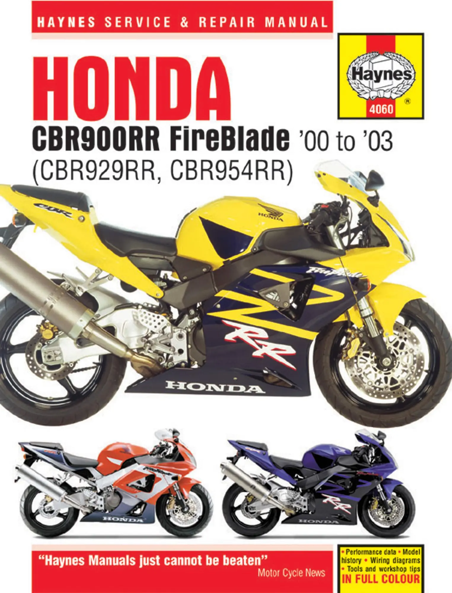 Cover: 9780857338907 | Honda CBR900RR FireBlade (00 - 03) Haynes Repair Manual | Publishing