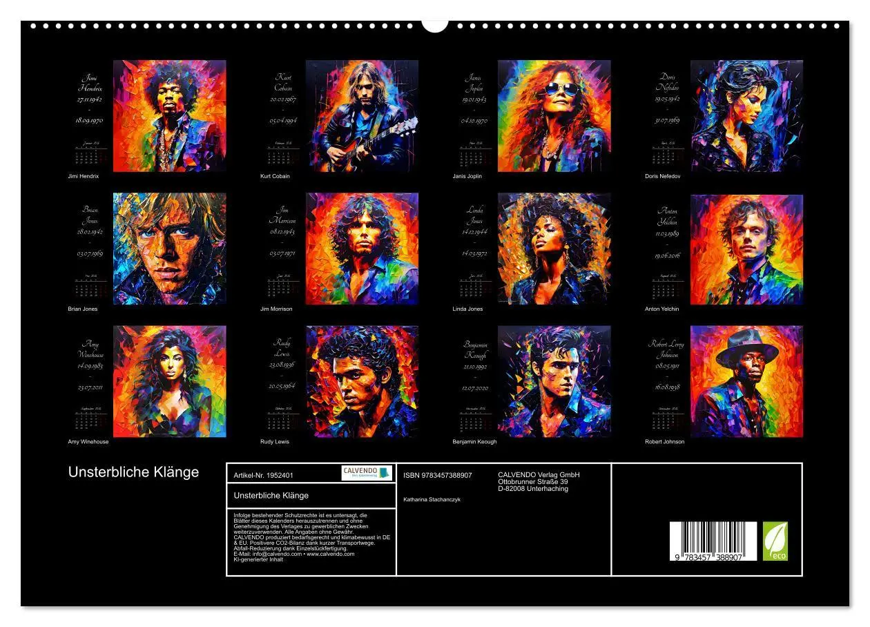 Bild: 9783457388907 | Unsterbliche Klänge (hochwertiger Premium Wandkalender 2026 DIN A2...