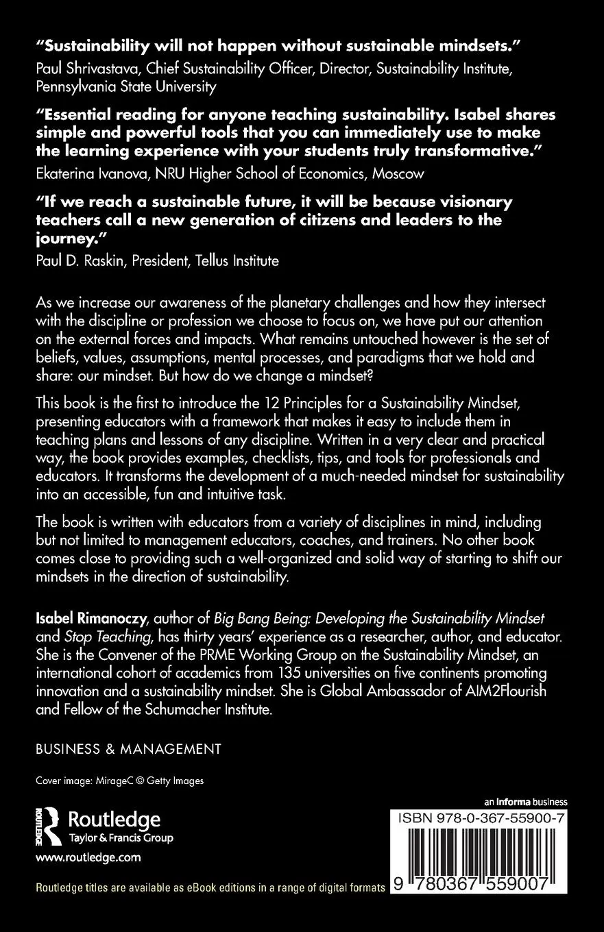 Rückseite: 9780367559007 | The Sustainability Mindset Principles | Isabel Rimanoczy | Taschenbuch