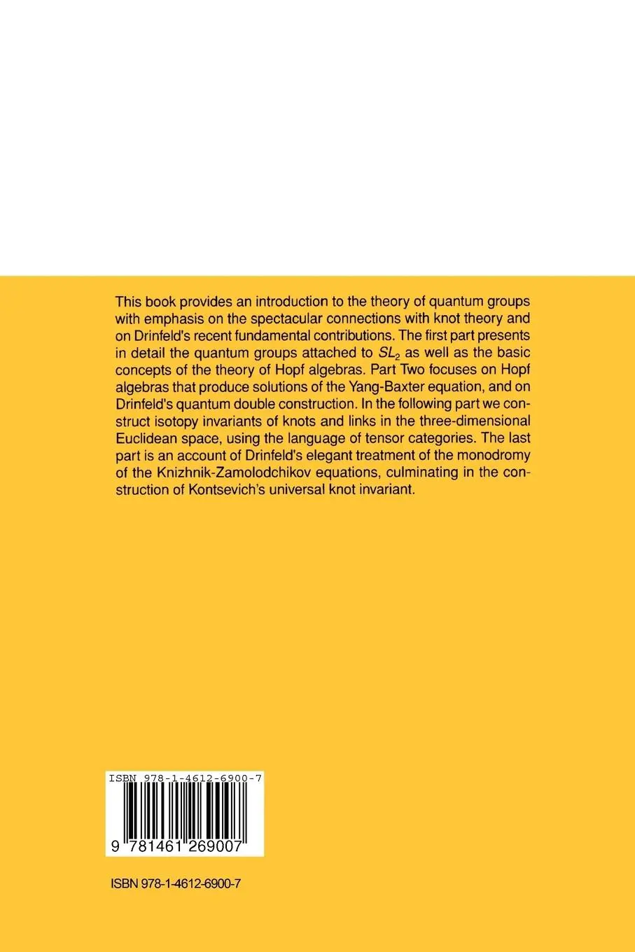 Rückseite: 9781461269007 | Quantum Groups | Christian Kassel | Taschenbuch | xii | Englisch