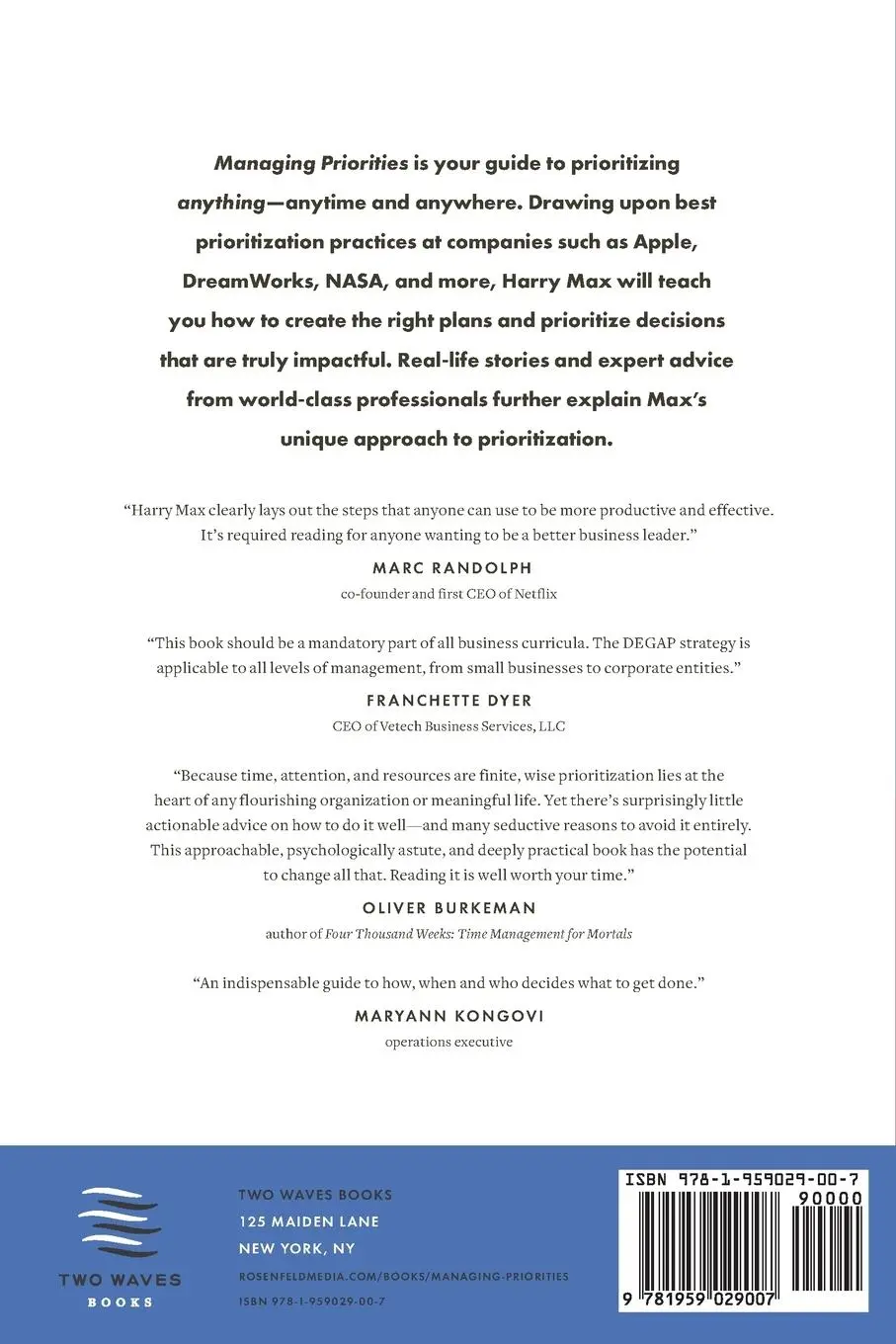 Rückseite: 9781959029007 | Managing Priorities | Harry Max | Taschenbuch | Englisch | 2024