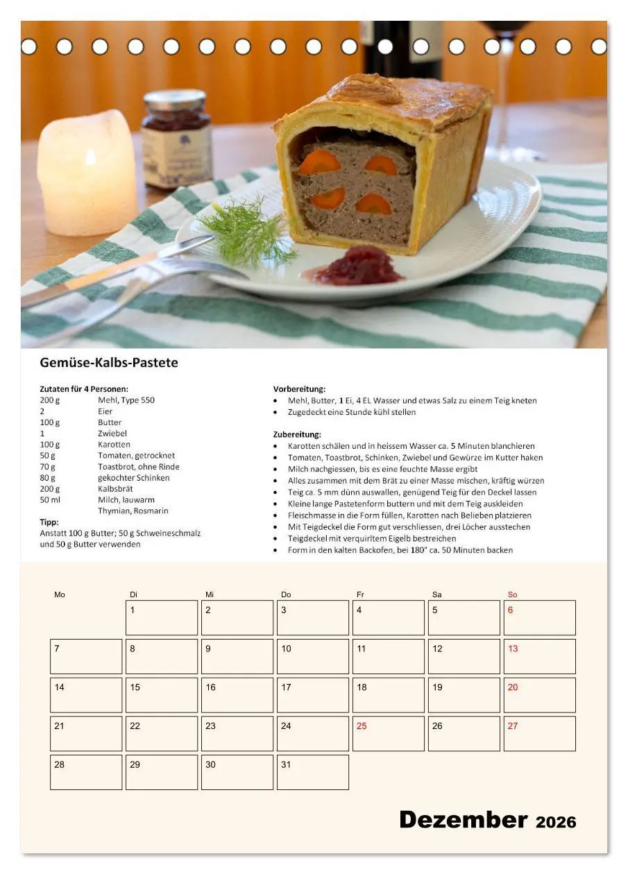 Bild: 9783516369007 | Der tolle Rezeptkalender (Tischkalender 2026 DIN A5 hoch), CALVENDO...
