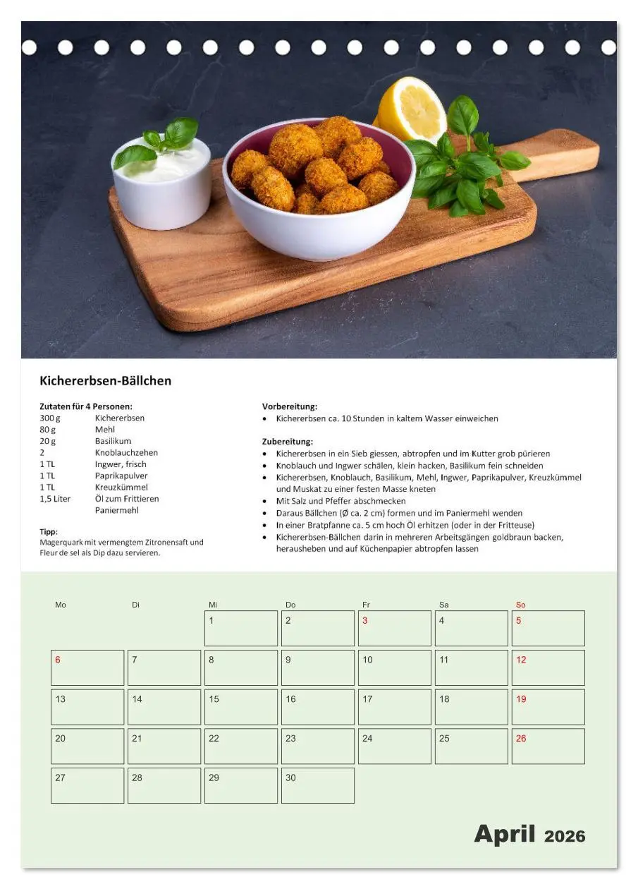 Bild: 9783516369007 | Der tolle Rezeptkalender (Tischkalender 2026 DIN A5 hoch), CALVENDO...