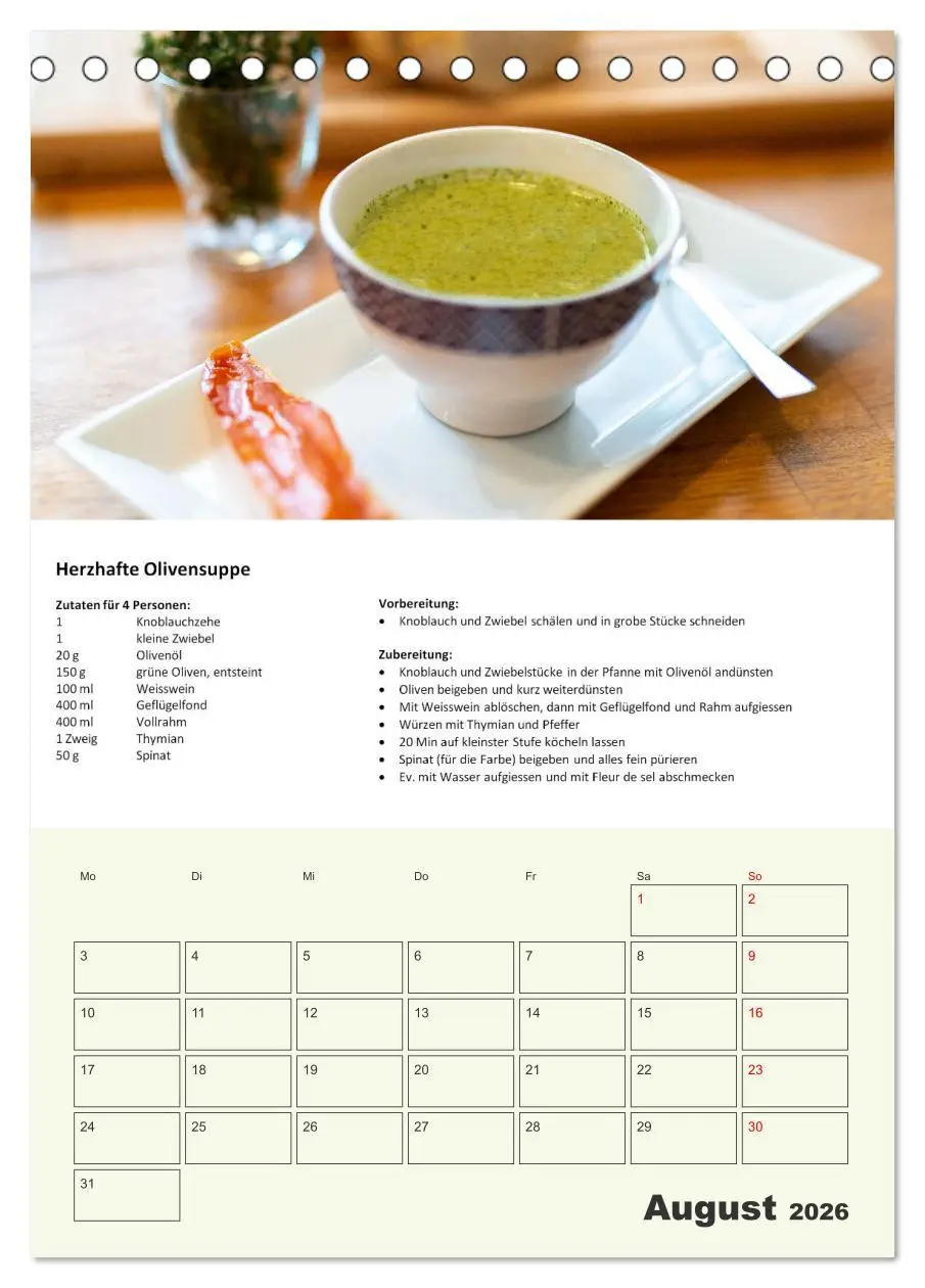 Bild: 9783516369007 | Der tolle Rezeptkalender (Tischkalender 2026 DIN A5 hoch), CALVENDO...
