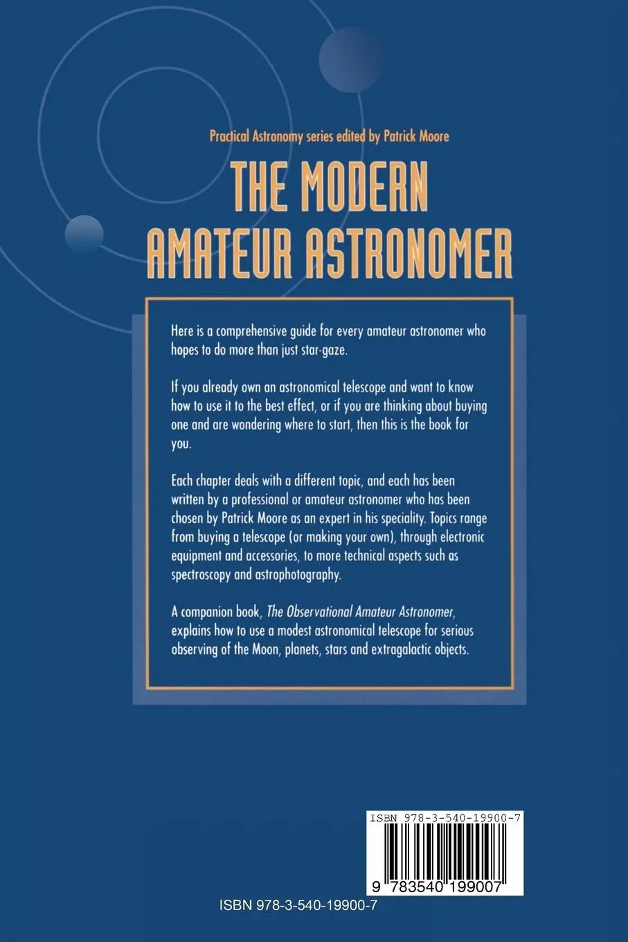 Rückseite: 9783540199007 | The Modern Amateur Astronomer | Patrick Moore | Taschenbuch | viii