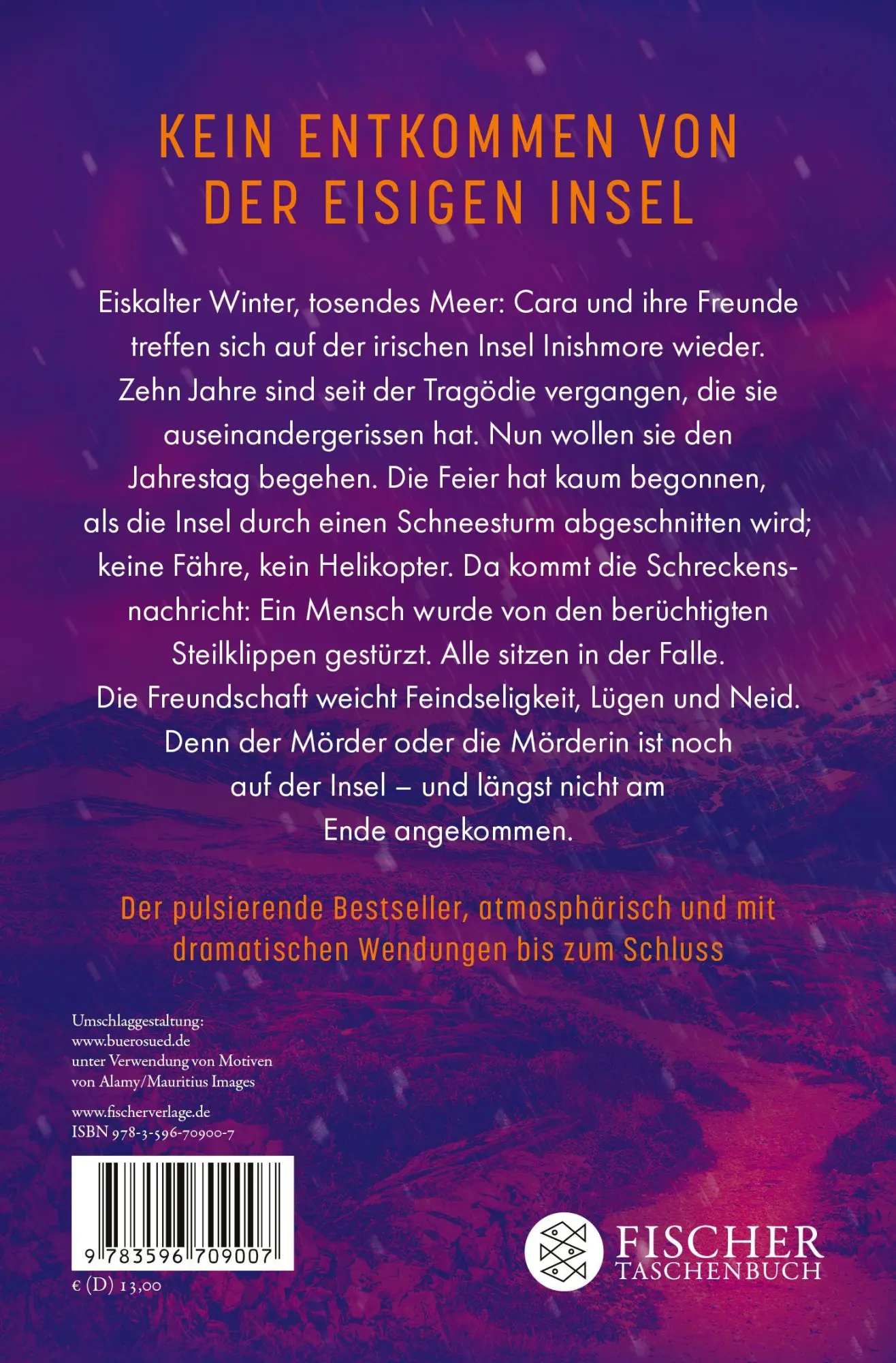 Rückseite: 9783596709007 | Schneesturm | Thriller Kein Entkommen von der eisigen Insel | Walsh