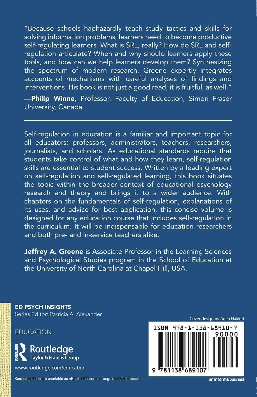 Rückseite: 9781138689107 | Self-Regulation in Education | Jeffrey A. Greene | Taschenbuch | 2017