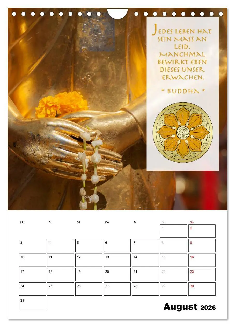 Bild: 9783516429107 | BUDDHAS ZITATE Buddhistische Weisheiten (Wandkalender 2026 DIN A4...