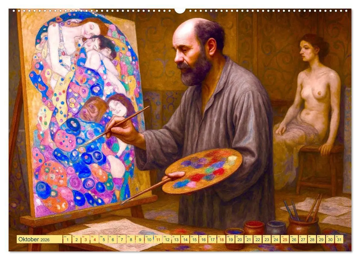 Bild: 9783516669107 | Gustav Klimt. Sein Leben, seine Kunstwerke (Wandkalender 2026 DIN...