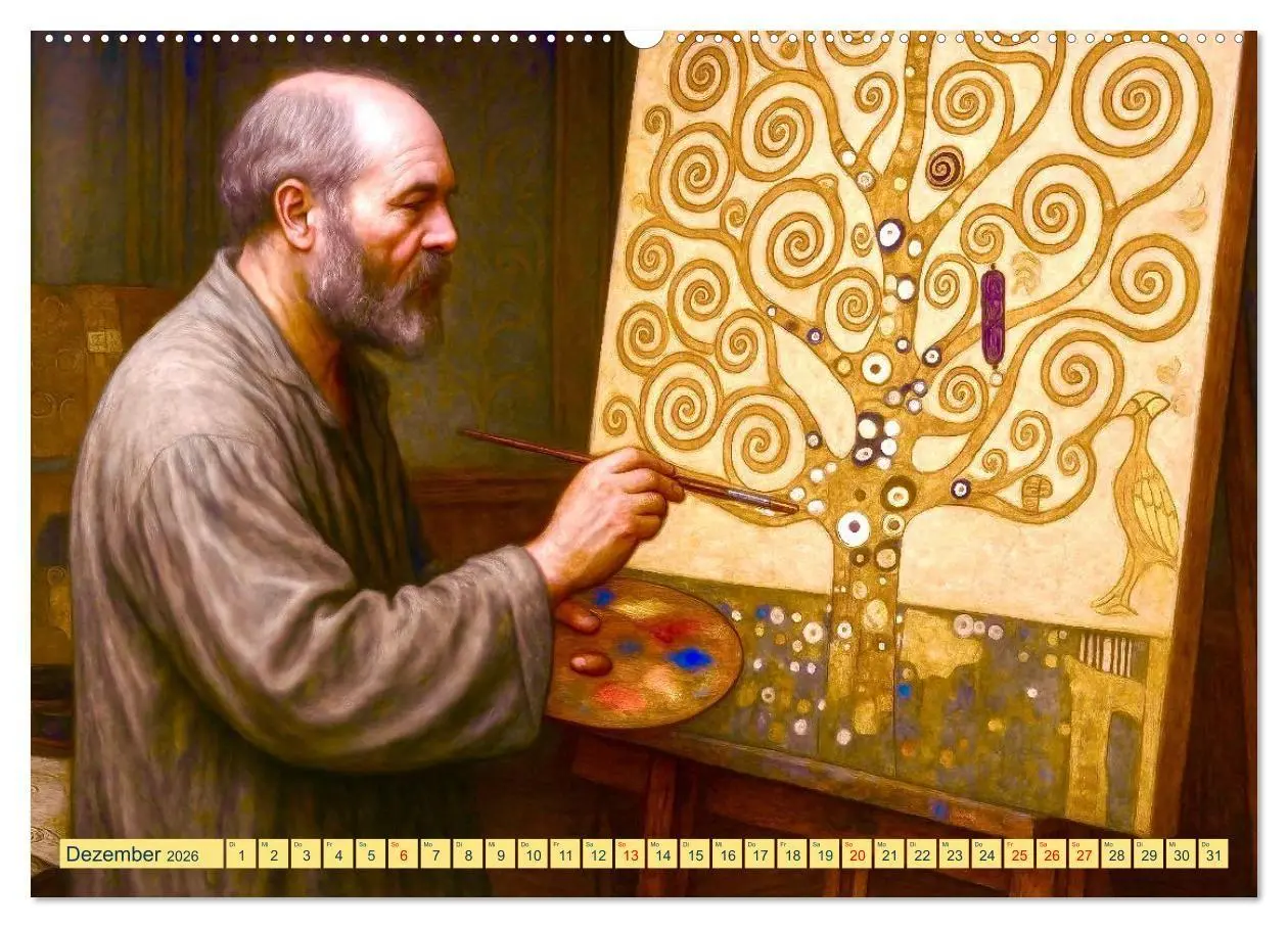 Bild: 9783516669107 | Gustav Klimt. Sein Leben, seine Kunstwerke (Wandkalender 2026 DIN...