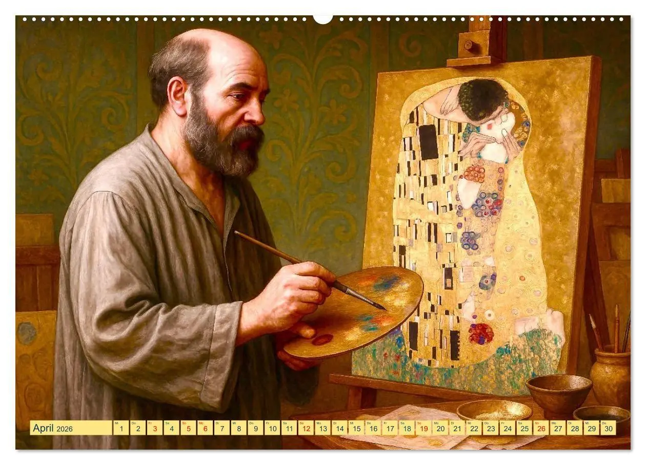 Bild: 9783516669107 | Gustav Klimt. Sein Leben, seine Kunstwerke (Wandkalender 2026 DIN...