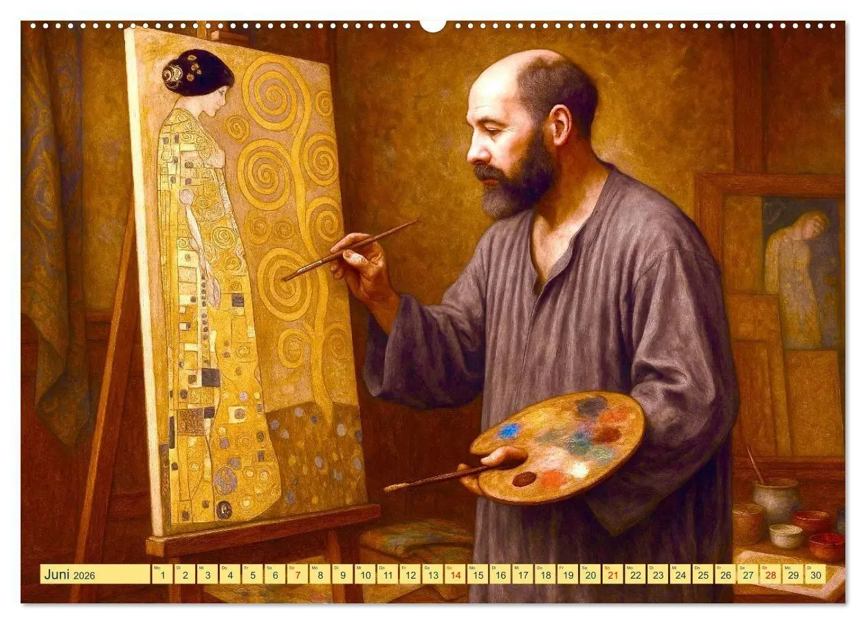 Bild: 9783516669107 | Gustav Klimt. Sein Leben, seine Kunstwerke (Wandkalender 2026 DIN...