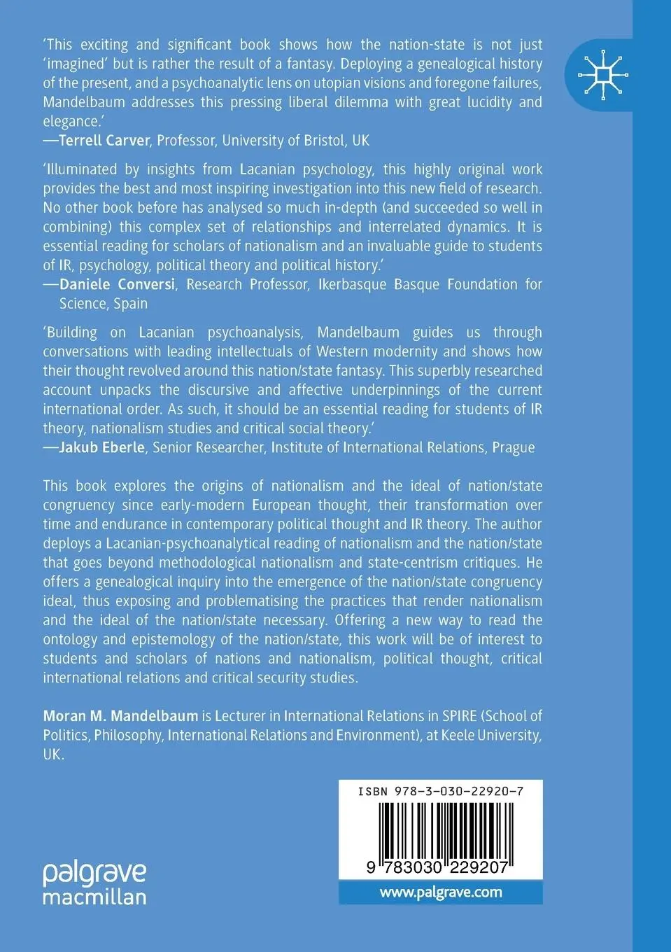 Rückseite: 9783030229207 | The Nation/State Fantasy | A Psychoanalytical Genealogy of Nationalism