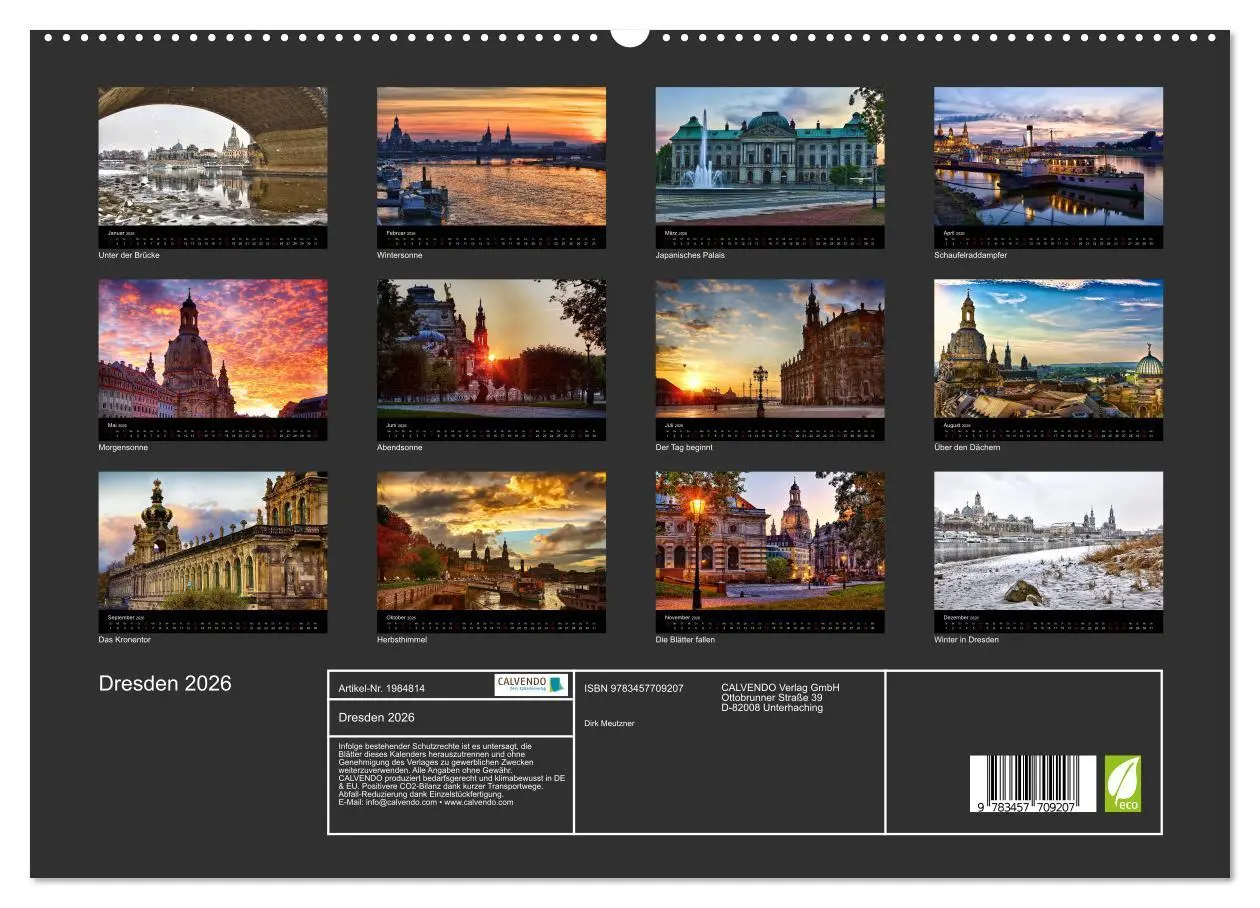 Bild: 9783457709207 | Dresden 2026 (hochwertiger Premium Wandkalender 2026 DIN A2 quer),...
