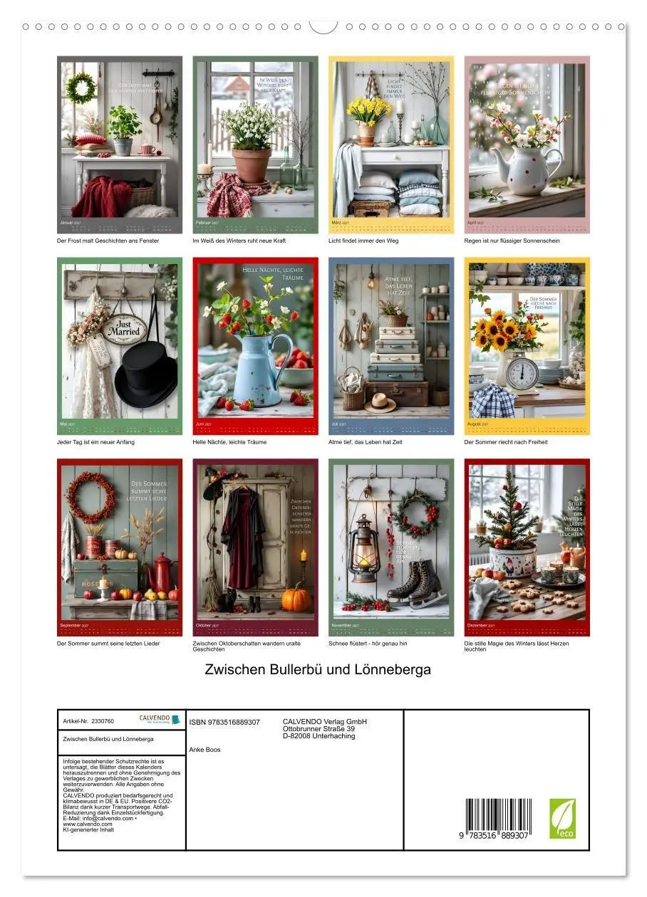 Bild: 9783516889307 | Zwischen Bullerbü und Lönneberga (hochwertiger Premium Wandkalender...