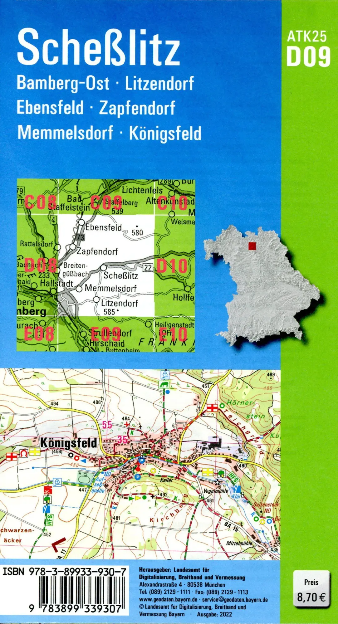Bild: 9783899339307 | Scheßlitz 1 : 25 000 | Digitalisierung | (Land-)Karte | Deutsch | 2022