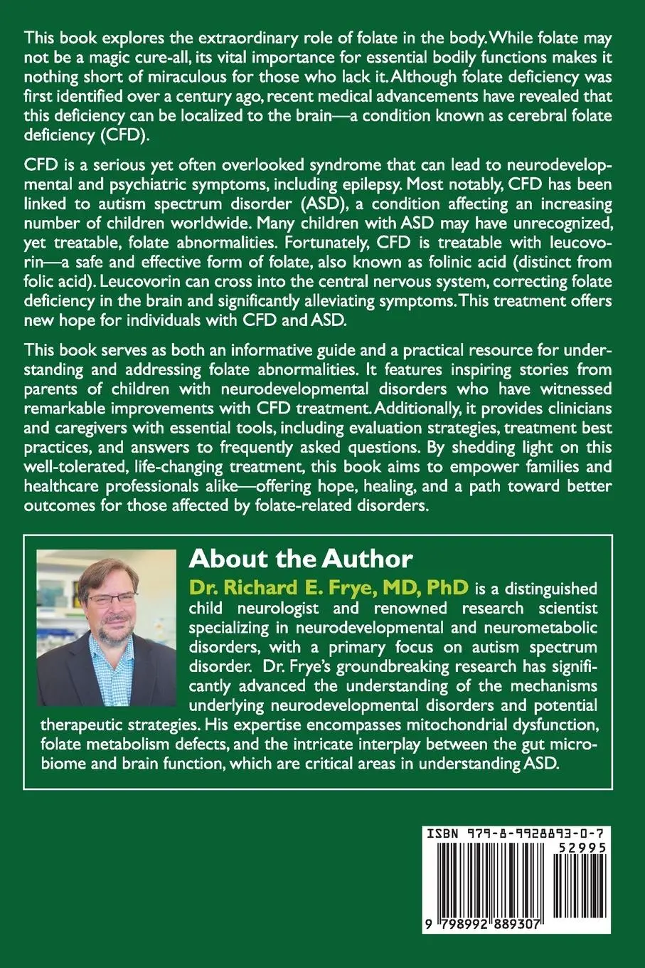 Rückseite: 9798992889307 | The Folate Fix | Richard E Frye | Taschenbuch | Englisch | 2025