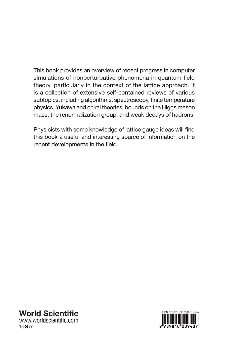 Rückseite: 9789810209407 | QUANTUM FIELDS ON THE COMPUTER (V11) | Creutz M | Taschenbuch | 1992