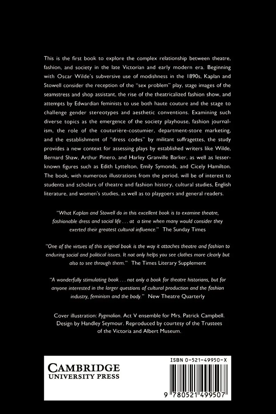 Rückseite: 9780521499507 | Theatre and Fashion | Oscar Wilde to the Suffragettes | Kaplan (u. a.)