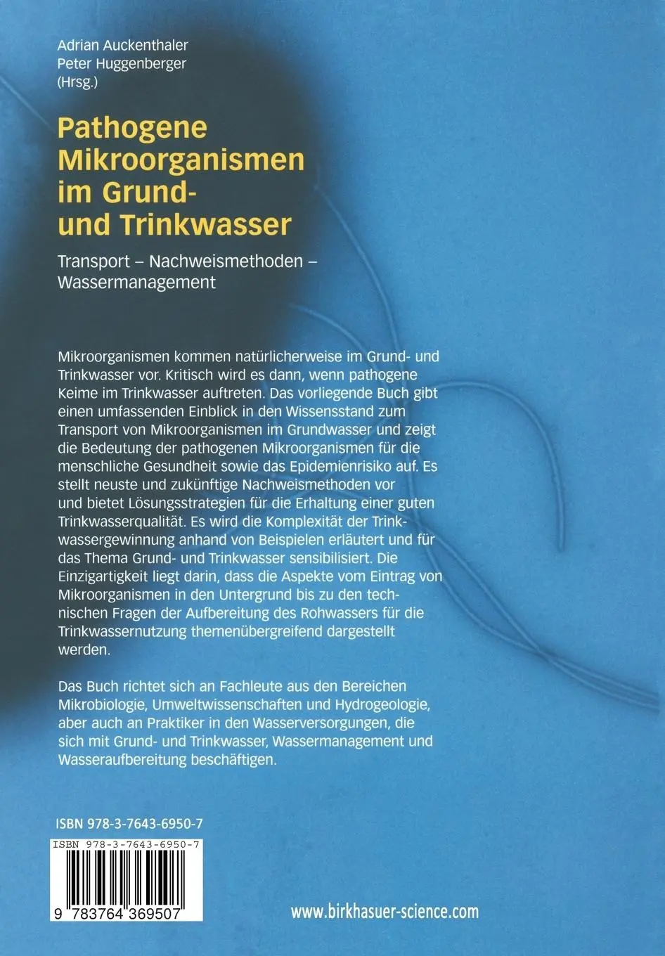 Rückseite: 9783764369507 | Pathogene Mikroorganismen im Grund- und Trinkwasser | Taschenbuch