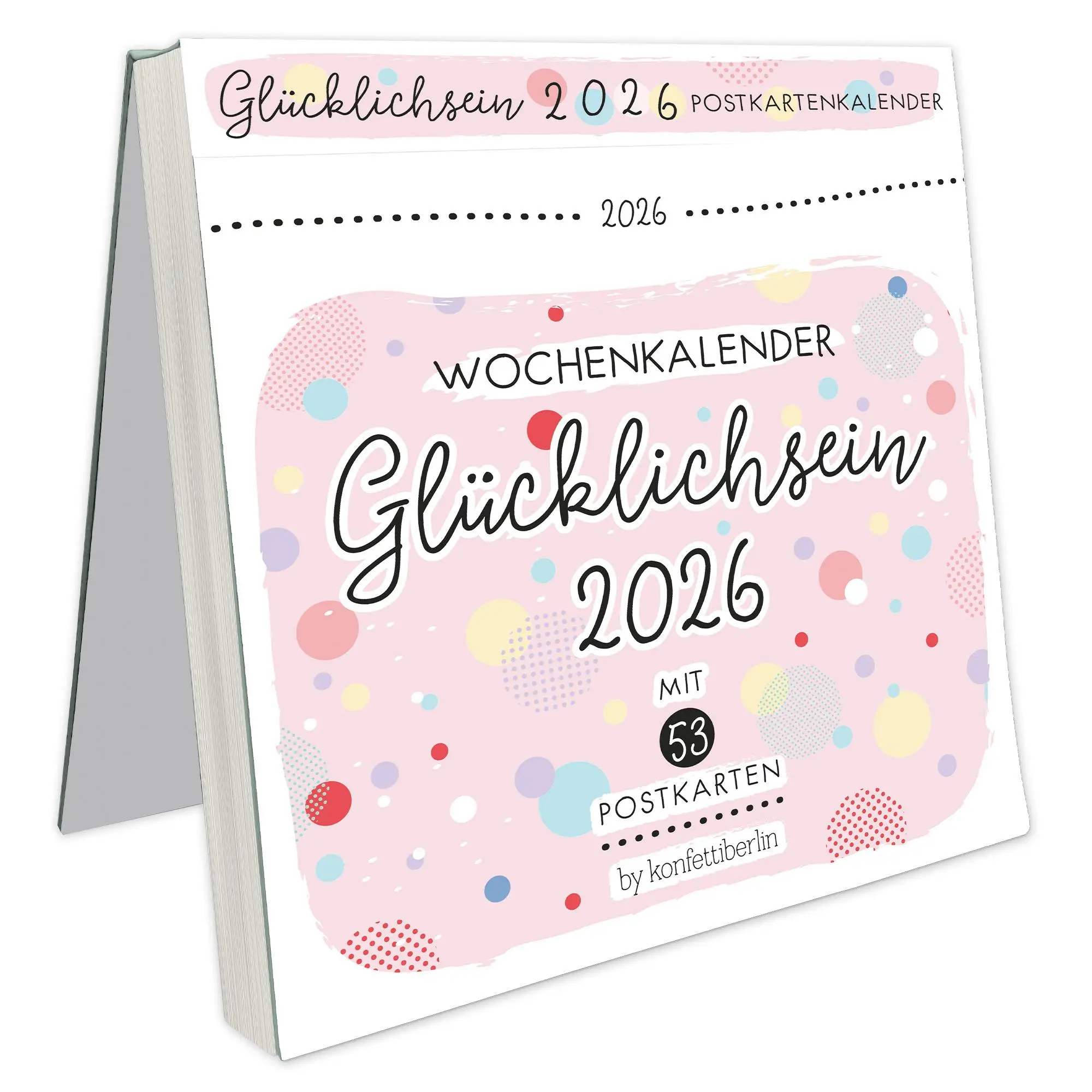 Cover: 4260188019607 | Postkartenkalender Glücklichsein 2026 by konfettiberlin | Kalender