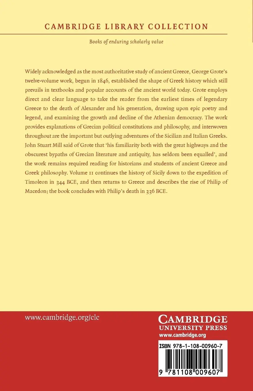 Rückseite: 9781108009607 | A History of Greece | George Grote | Taschenbuch | Englisch | 2009