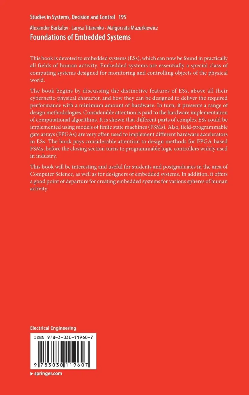 Rückseite: 9783030119607 | Foundations of Embedded Systems | Alexander Barkalov (u. a.) | Buch