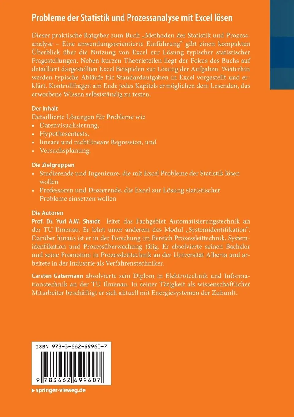 Rückseite: 9783662699607 | Probleme der Statistik und Prozessanalyse mit Excel lösen | Buch | xiv