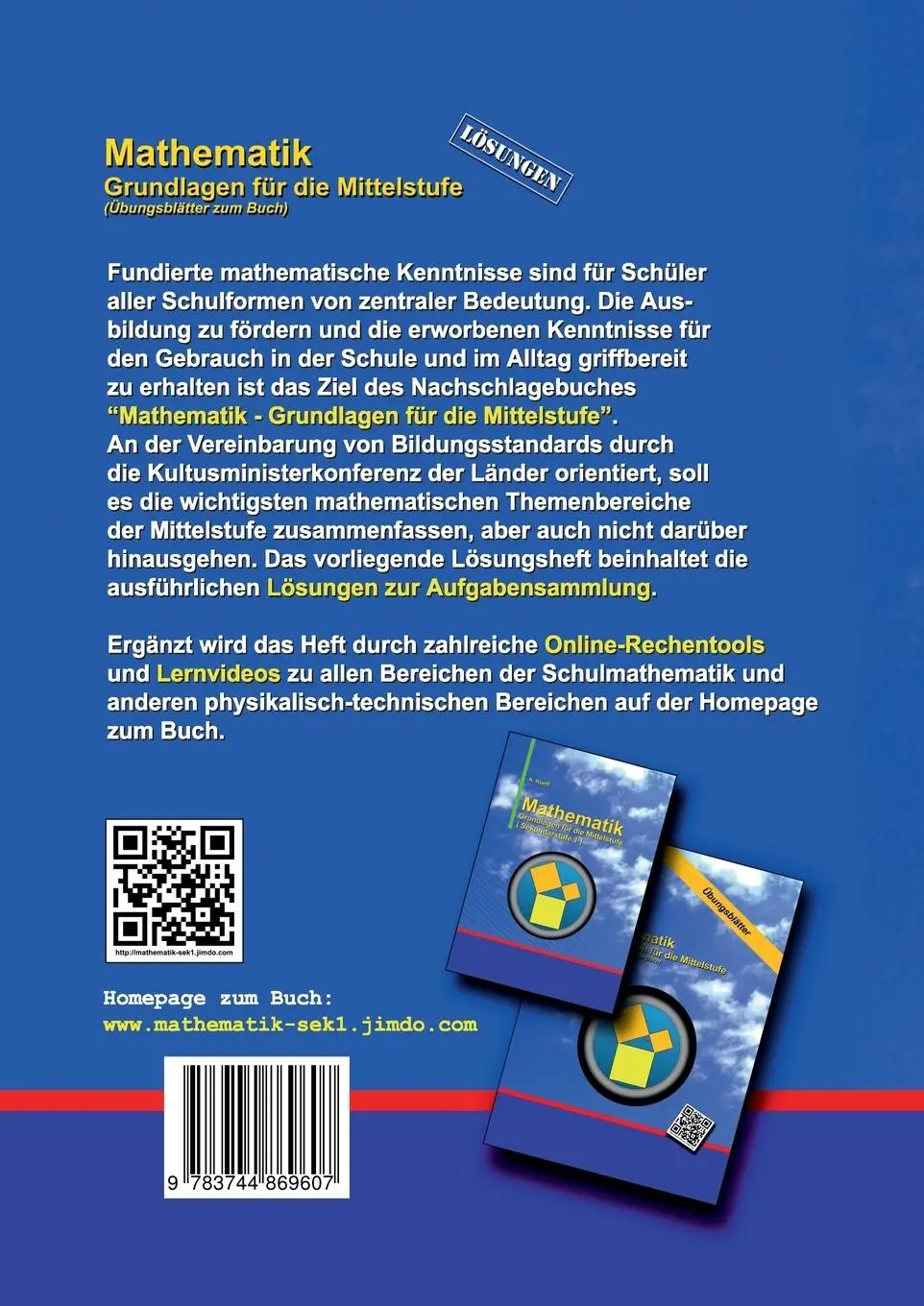 Rückseite: 9783744869607 | Mathematik | Lösungsheft zu den Übungsblättern | Andreas Rueff | Buch