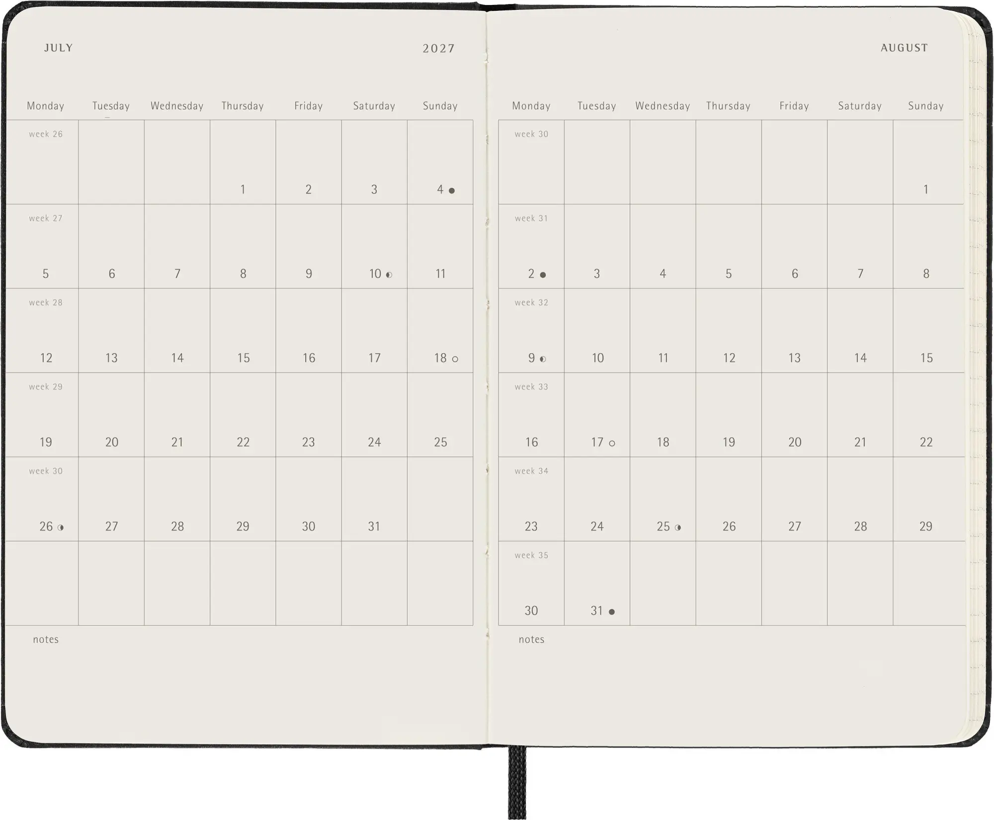 Bild: 8056999279707 | Moleskine 12 Monate Wochenkalender 2027, Pocket/A6, 1 Wo = 2...