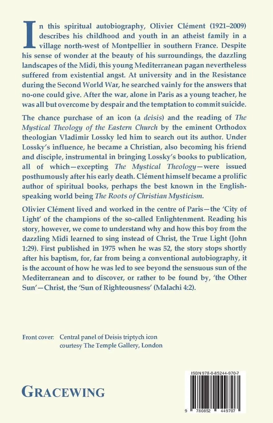 Rückseite: 9780852449707 | The Other Sun | A Spiritual Autobiography | Olivier Clément | Buch