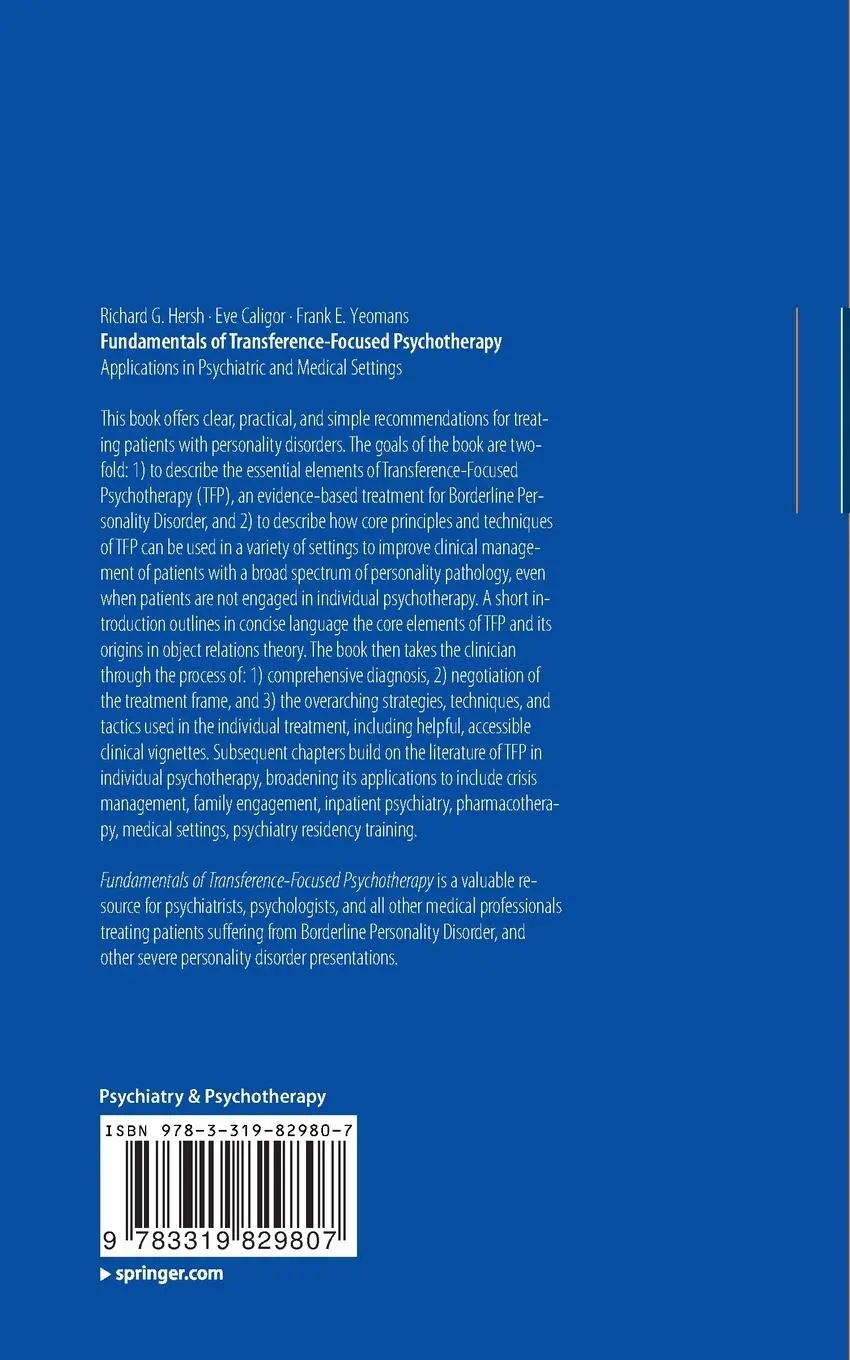 Rückseite: 9783319829807 | Fundamentals of Transference-Focused Psychotherapy | Hersh (u. a.)
