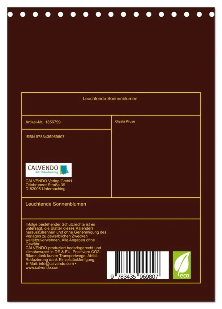 Bild: 9783435969807 | Leuchtende Sonnenblumen (Tischkalender 2025 DIN A5 hoch), CALVENDO...