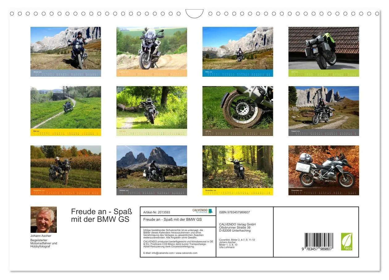 Bild: 9783457989807 | Freude an - Spaß mit der BMW GS (Wandkalender 2026 DIN A3 quer),...