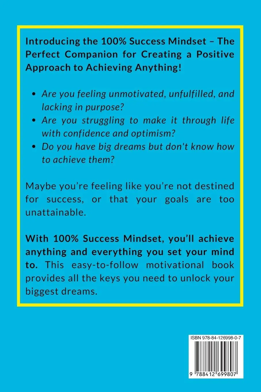 Rückseite: 9788412699807 | 100% SUCCESS MINDSET | Samuel C. A. | Taschenbuch | Englisch | 2023