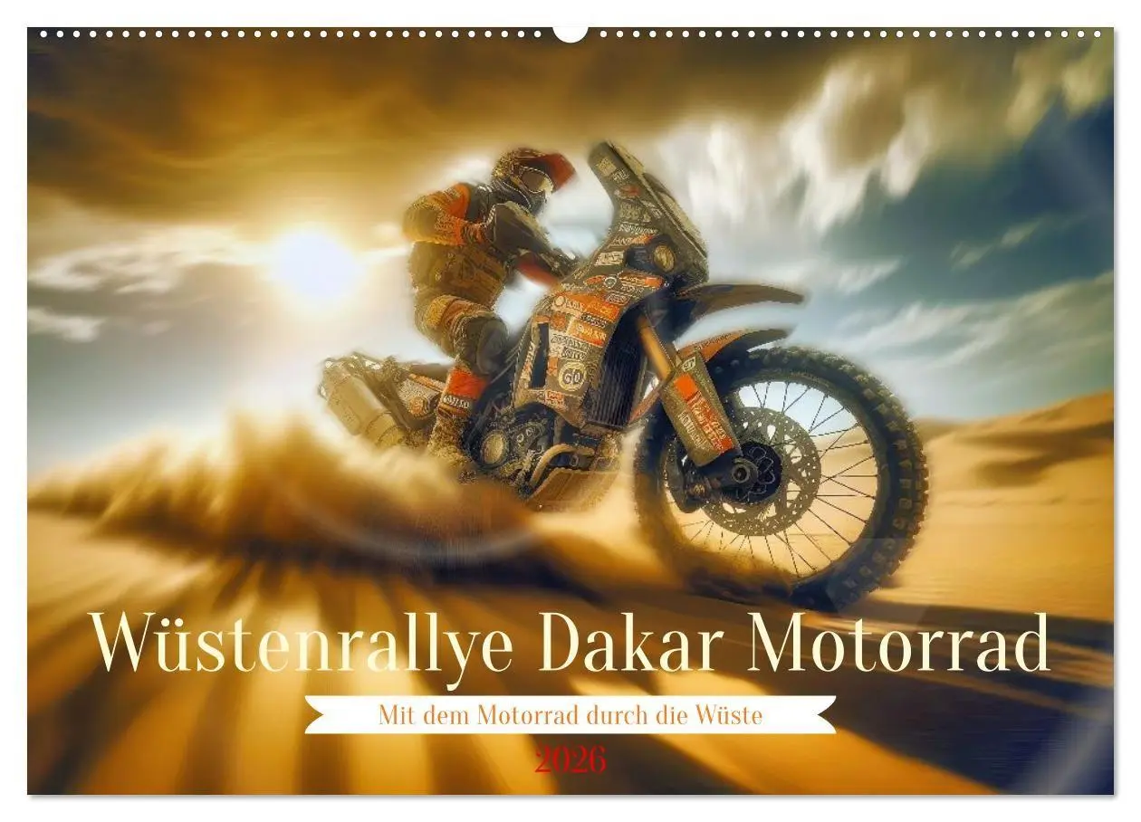 Cover: 9783516689907 | Wüstenrallye Dakar Motorrad (Wandkalender 2026 DIN A2 quer),...