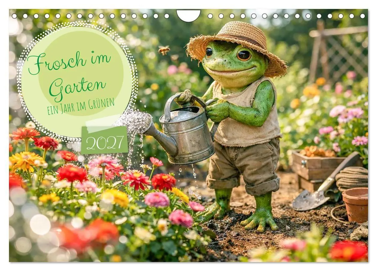 Cover: 9783516759907 | Frosch im Garten (Wandkalender 2027 DIN A4 quer), CALVENDO...