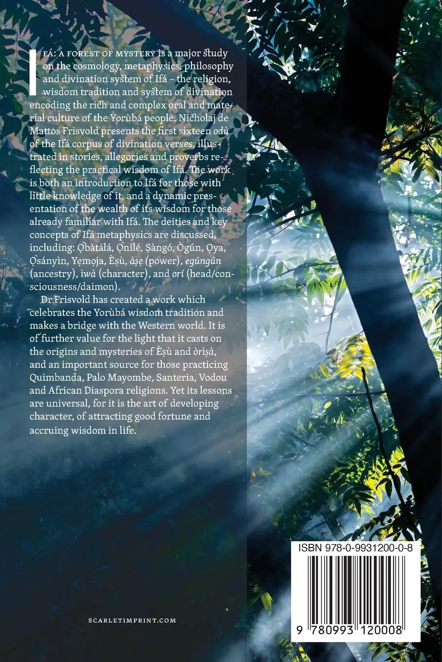 Rückseite: 9780993120008 | Ifá | A Forest of Mystery | Nicholaj De Mattos Frisvold | Taschenbuch