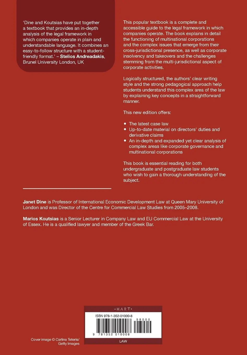 Rückseite: 9781352010008 | Company Law | Janet Dine (u. a.) | Taschenbuch | XXVII | Englisch