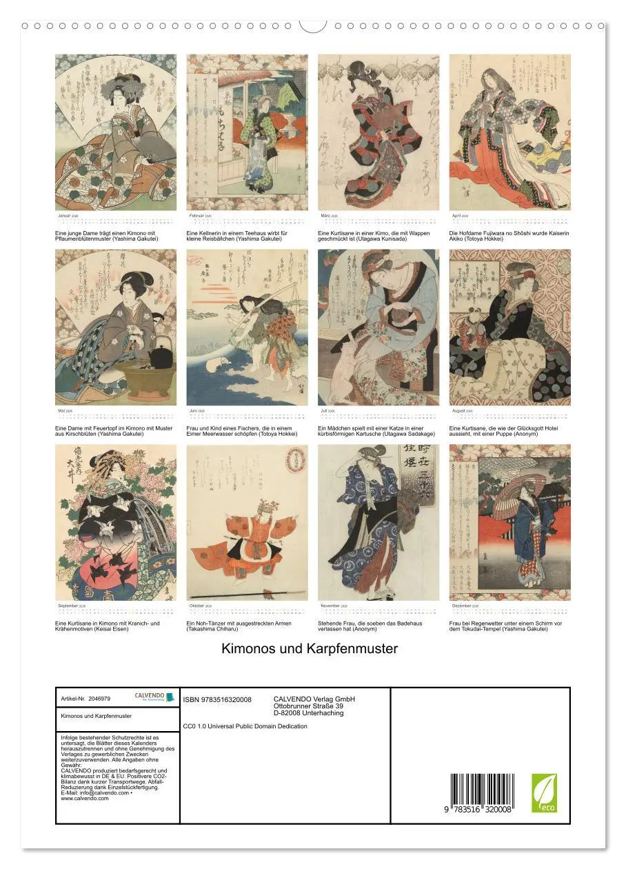 Bild: 9783516320008 | Kimonos und Karpfenmuster (hochwertiger Premium Wandkalender 2026...