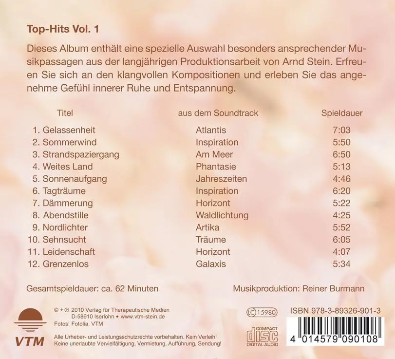 Rückseite: 4014579090108 | Top-Hits zum Entspannen 1. CD | Arnd Stein | Audio-CD | Deutsch | 1998