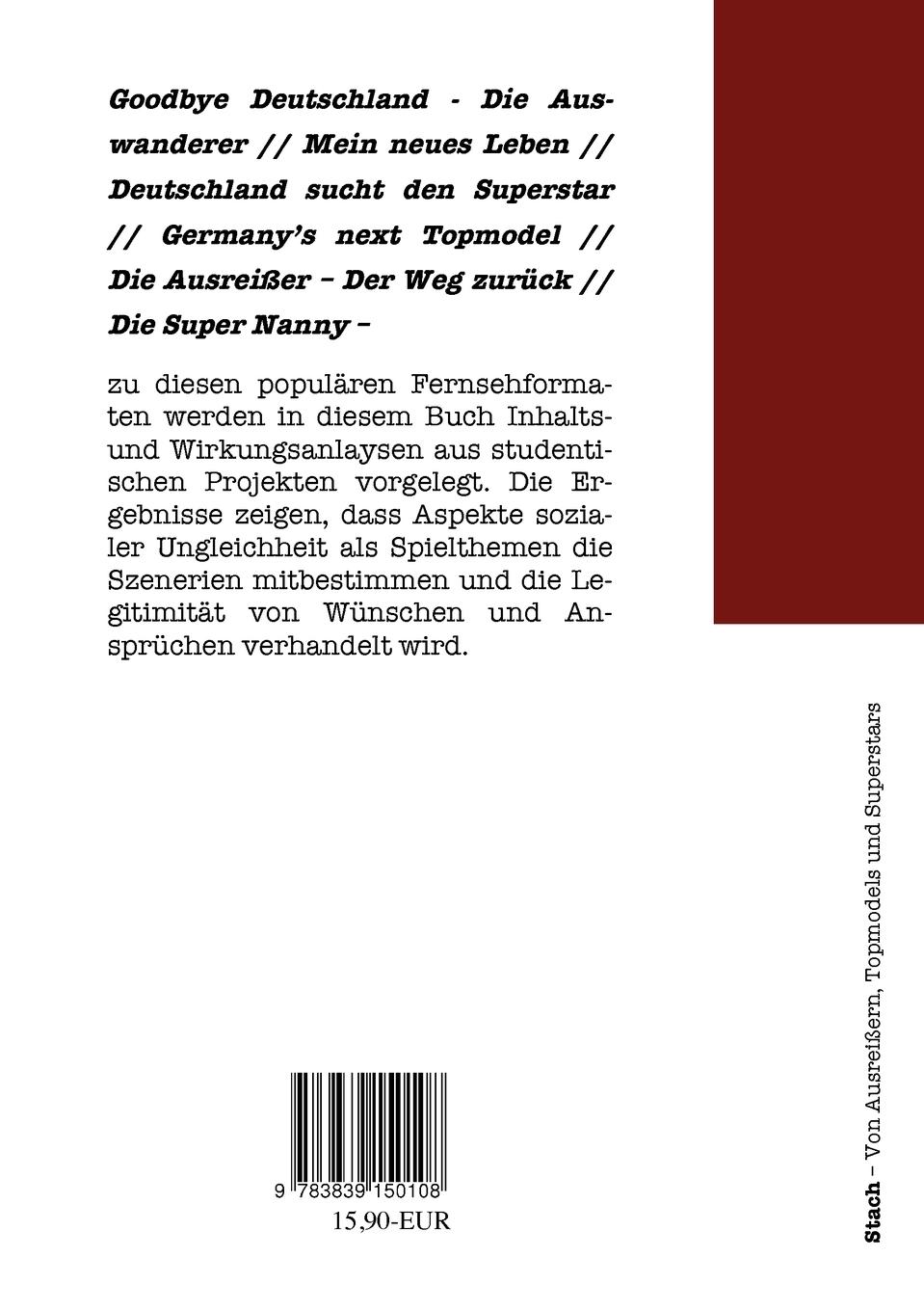 Rückseite: 9783839150108 | Von Ausreißern, Topmodels und Superstars | Anna Stach | Taschenbuch