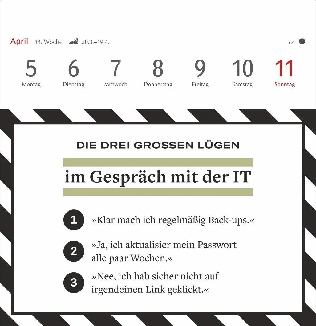 Bild: 9783840040108 | Die drei großen Lügen Premium-Postkartenkalender 2027 - 53...