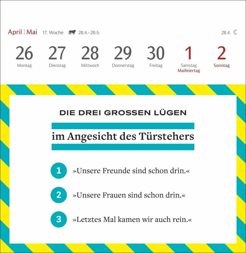 Bild: 9783840040108 | Die drei großen Lügen Premium-Postkartenkalender 2027 - 53...