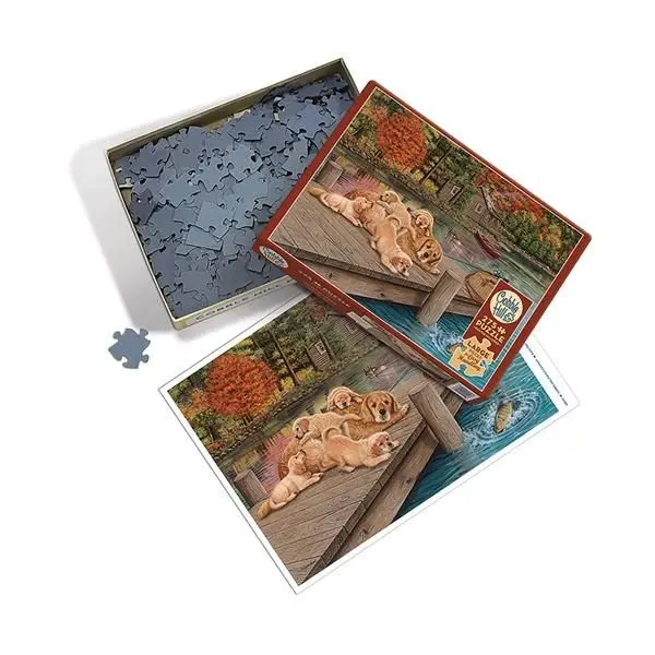 Bild: 625012480208 | Cobble Hill Golden Retriever am Steg 275 Teile | Spiel | In Spielebox